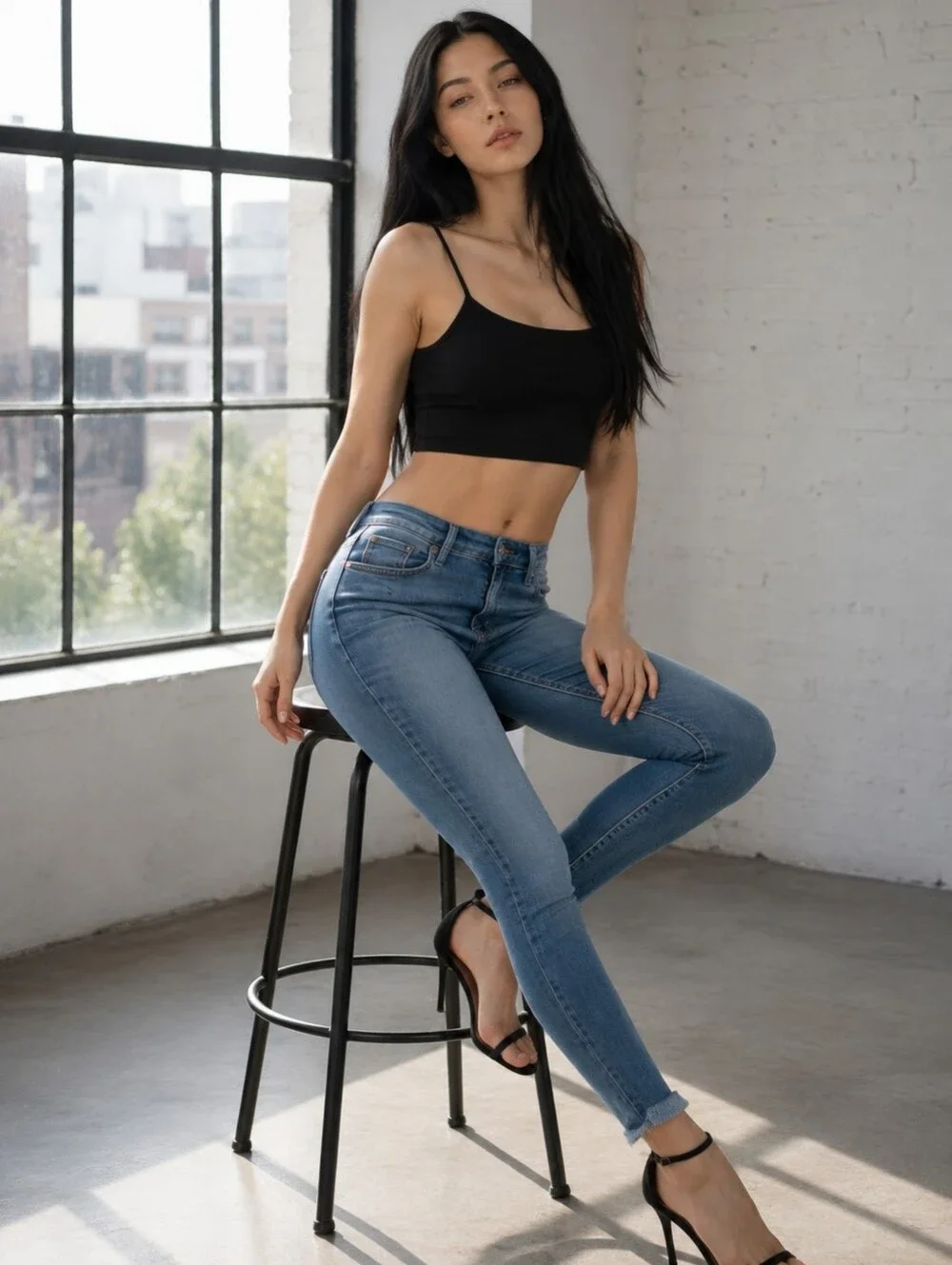 LOFT The Skinny Jeans Size 31/12 Petite | Blue Raw Hem Denim